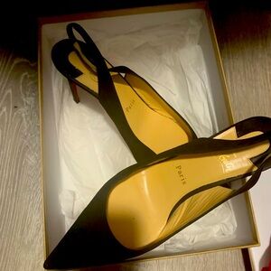 Christian Louboutin sling back suede shoes